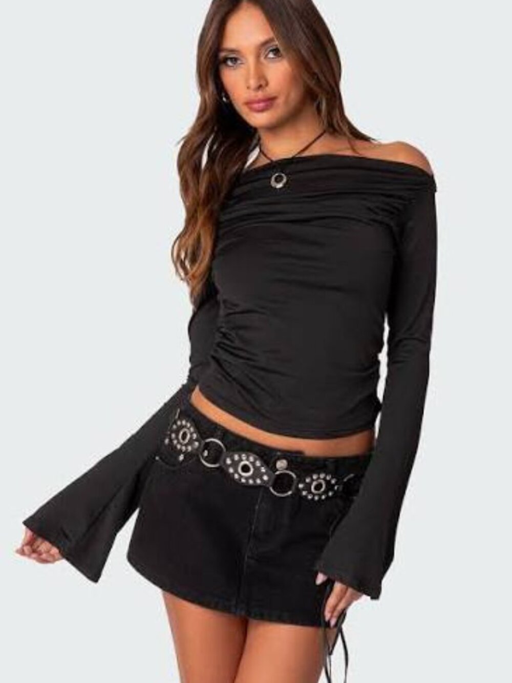 Edikted Dana Gathered Top Small NWT